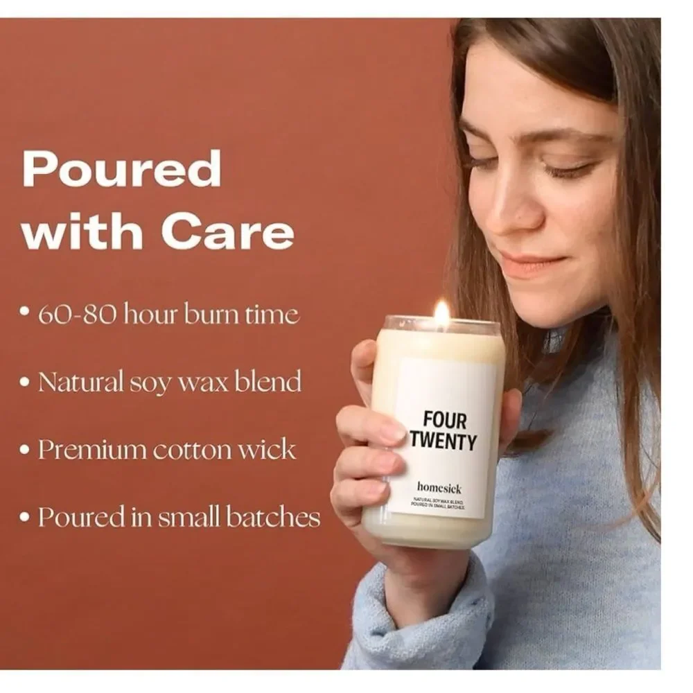 Homesick Scented Candles for Home (Four Twenty) - 13.75 oz Long-Lasting Natural